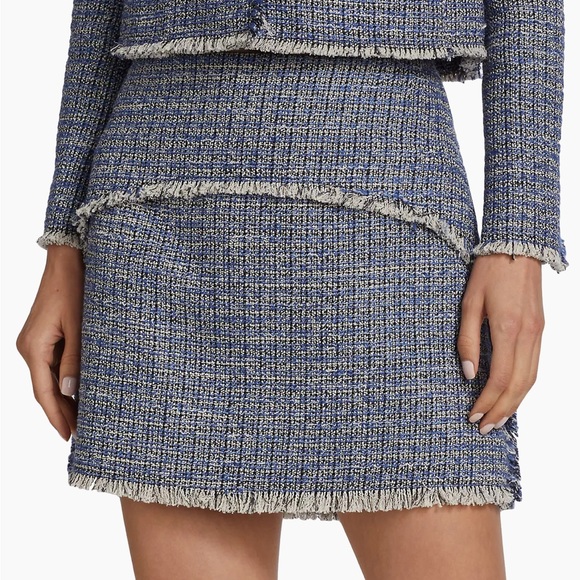 Proenza Schouler White Label Multi Blue Tweed Miniskirt Size 4 - Picture 2 of 8